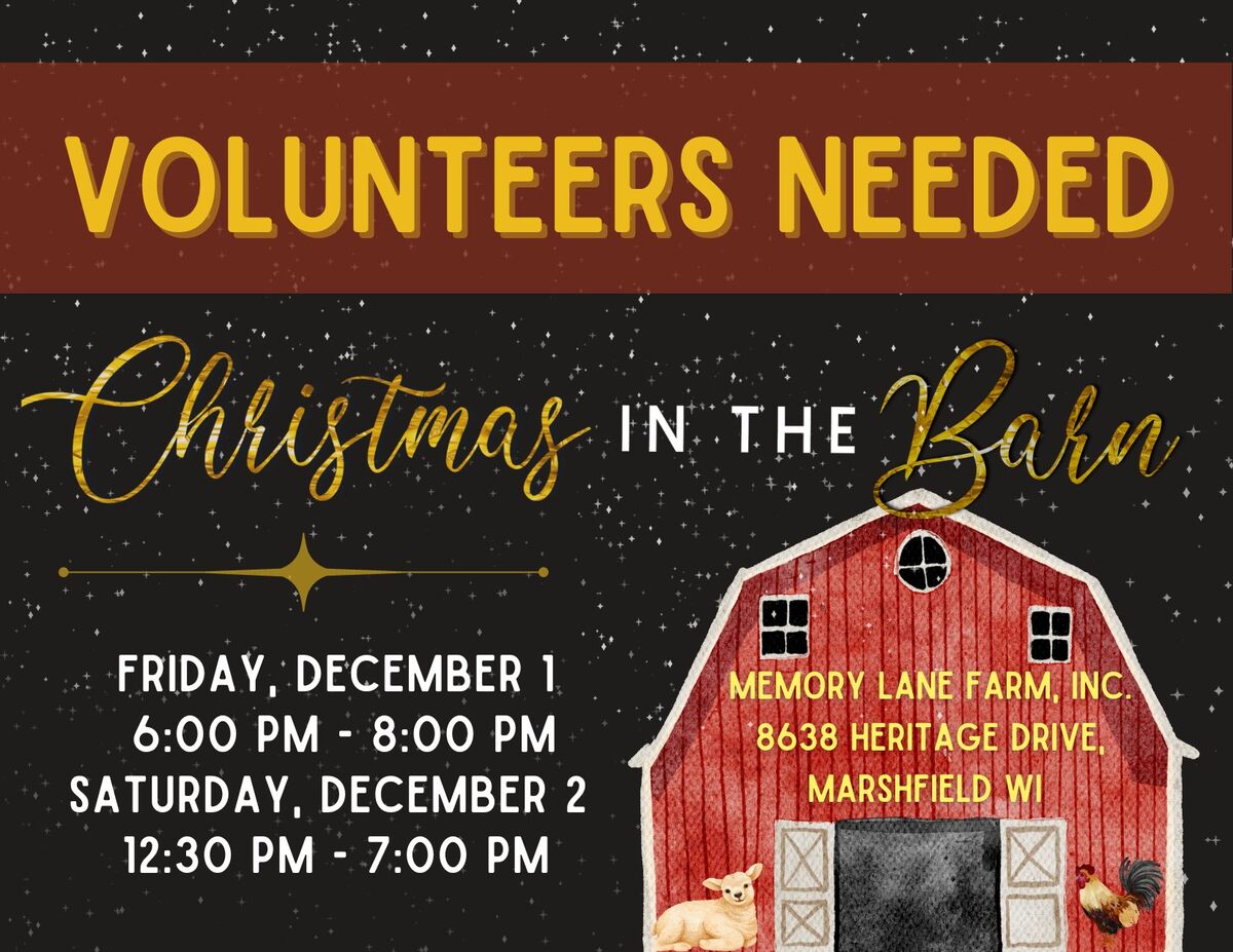 Memory Lane Farm’s Christmas in a Barn Coming December 1st and 2nd